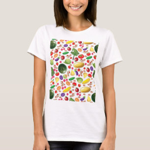 T-shirt tablier avec fruits et légumes pour un végétarien