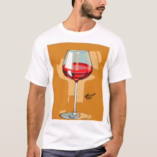 T-shirt taça com vinho tinto