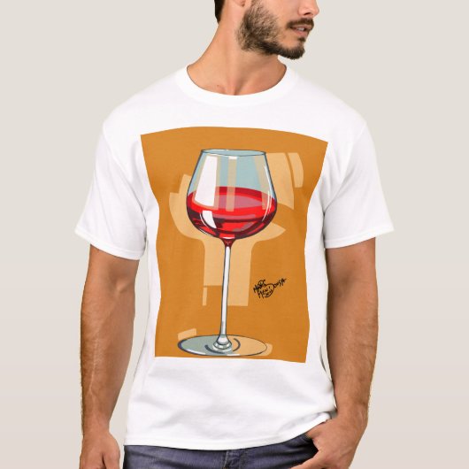 T-shirt taça com vinho tinto (Devant)