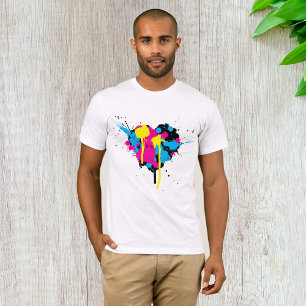 T-shirt Tache de peinture en forme de cœur Éclaboussure d'