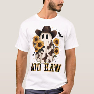 T-shirt Tache de vache occidentale fantôme effrayant Boo H