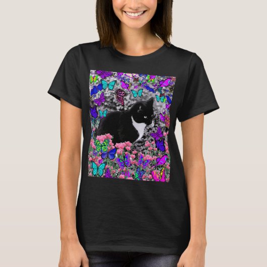 T-shirt Taches de rousseur dans les papillons II - chat de (Devant)