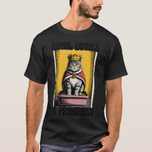 T-shirt Tâches royales en cours Amateur de chat Toilette a