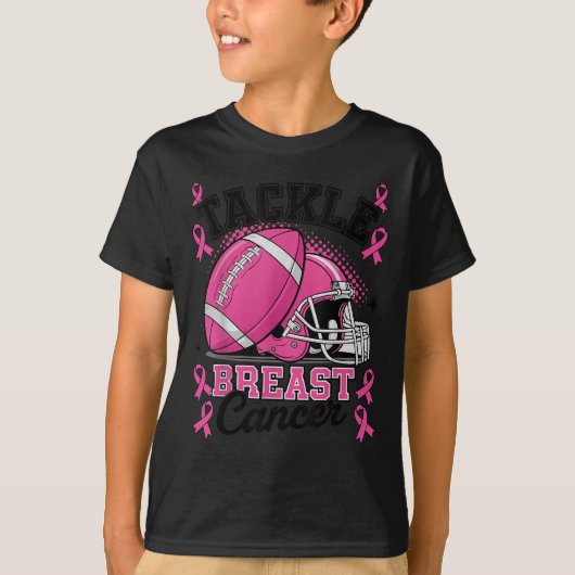 T-shirt Tackle Breast Cancer Awareness Nk Ribbon Football (Devant)