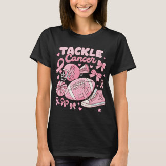 T-shirt Tackle Cancer du Sein Ruban Rose Football