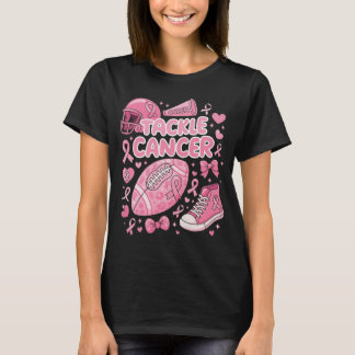 T-shirt Tackle le cancer du sein Ruban de football rose