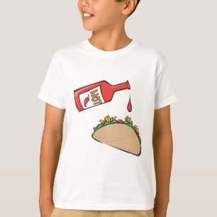 T-shirt taco avec sauce chaude
