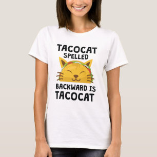 T-shirt Taco Cat Écrit À L'Arrière Est Taco Cat Drôle