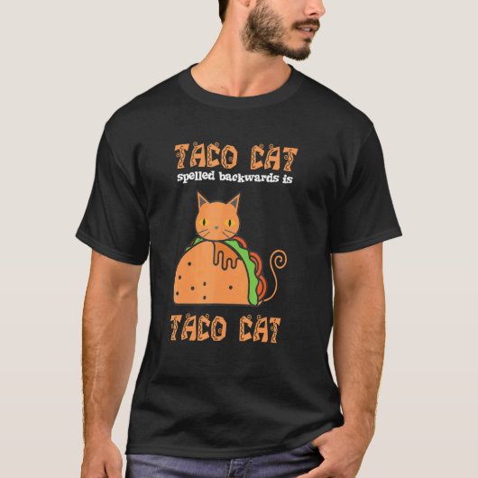 T-shirt Taco Cat Écrit à l'Envers (Devant)