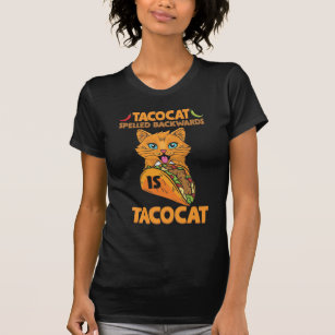 T-shirt Taco Chat épelé à l'envers Tacocat Nourriture Mexi