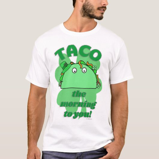T-shirt Taco le matin drôle Saint Patrick Mashup (Devant)