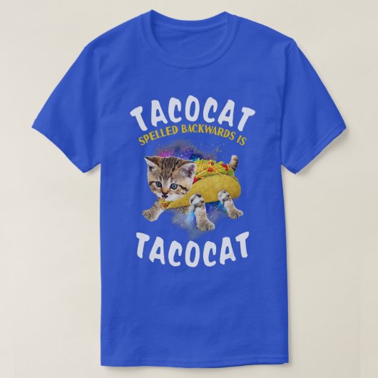 T-shirt Tacocat Écrit À L'Arrière Est Tacocat Chat Et Taco (Design devant)