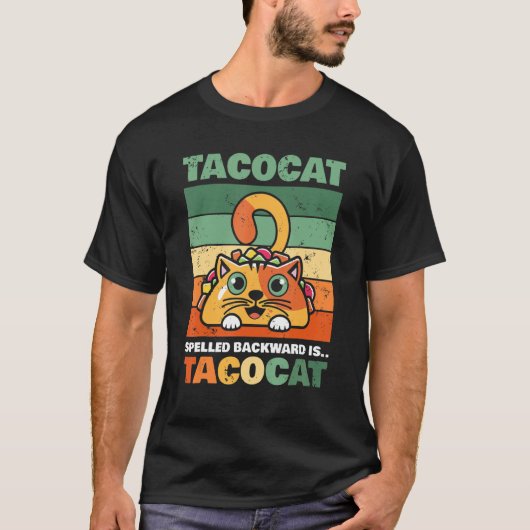 T-shirt Tacocat Écrit À L'Arrière Est Tacocat J'Aime Chat (Devant)