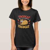 T-shirt Tacocat Spelled Backwards Funny Cat Taco Pun Graph (Devant)