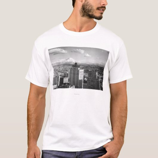 T-shirt Tacoma, vue de WA de plus pluvieux des arts (Devant)