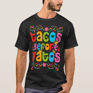 T-shirt Tacos avant Vatos Funny Anti Valentine's Day Food