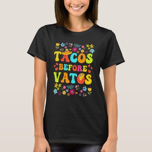 T-shirt Tacos Before Vatos Funny Valentine's Day Taco Love (Devant)