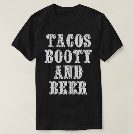 T-shirt Tacos Booty Et Bière (Design devant)