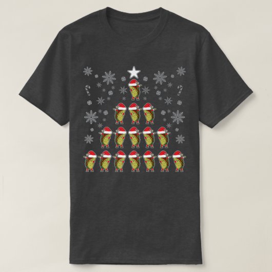 T-shirt Tacos Dapping Christmas Tree Snowflakes et bonbons (Design devant)