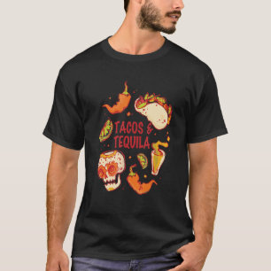 T-shirt Tacos et Tequila la citation cuisine mexicaine et