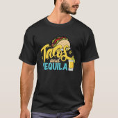T-shirt Tacos Et Tequila Pour Hommes Femmes Boire De L'Alc (Devant)