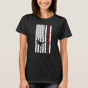 T-shirt Taekwondo American Flag Karate Girl Boy Martial