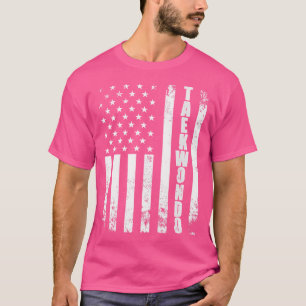 T-shirt Taekwondo Drapeau Américain Usa Patriotique Taekwo