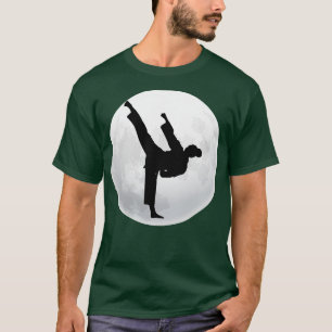 T-shirt Taekwondo Girl Kicking In The Moon