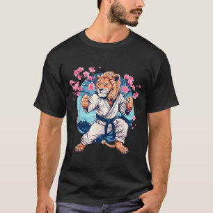 T-shirt Taekwondo Kung Fu Lion Fleurs de Sakura Arts Marti