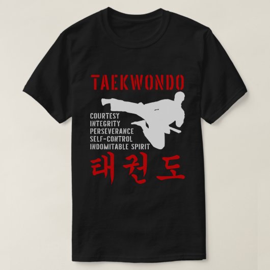T-shirt Taekwondo Tenets Martial Arts (Design devant)