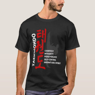 T-shirt Taekwondo Tenets Shirt Martial Arts Graphic Tee