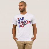 T-shirt Taekwondo Typography Design High Kick Silhouette (Devant entier)