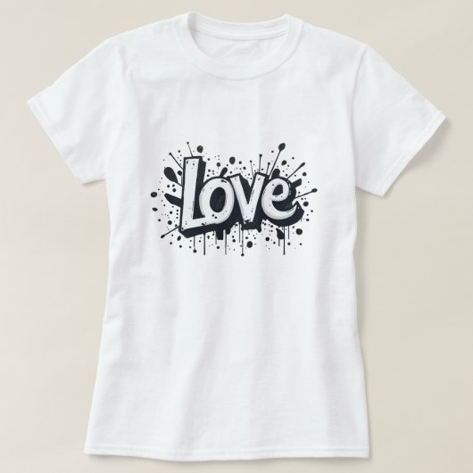 T-shirt Tag d'amour monochrome (Design devant)
