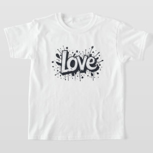 T-shirt Tag d'amour monochrome