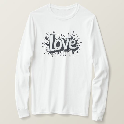 T-shirt Tag d'amour monochrome (Design devant)