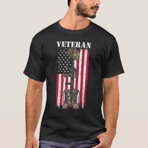 T-shirt Tag Patriotique vétéran US Combat Boots Chien Tag