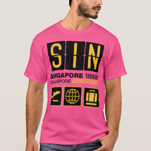 T-shirt Tag Singapore Airport Travel Singapore Vacances Si