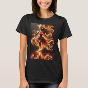 T-shirt Tahiti Une Femme Sur Un Sticker En Feu