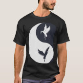 T-shirt Tai Chi Grue Blanche Yin Yang Qi Gong Chinois Blan (Devant)