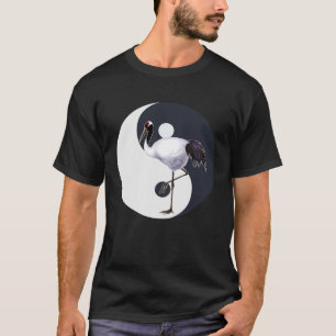 T-shirt Tai Chi Grue Blanche Yin Yang Qi Gong Chinois Blan