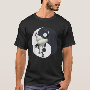 T-shirt Tai Chi Grue Blanche Yin Yang Qi Gong Chinoise Bla