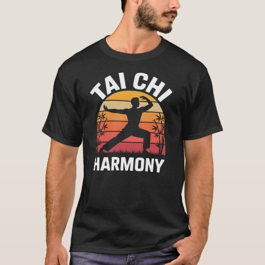 T-shirt Tai Chi Harmony – Sunset Silhouette (Devant)