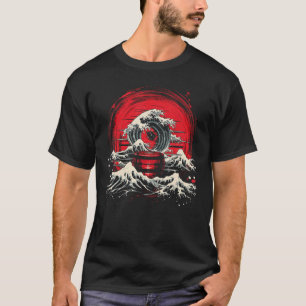 T-shirt Taiko Drumming Japon Sunset Waves Ocean Art Graphi