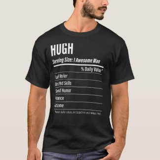 T-shirt Taille du service Hugh Nutrition Étiquette Calorie