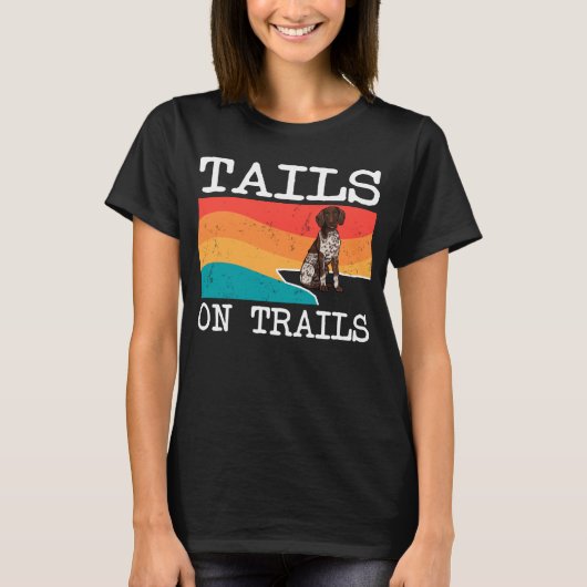 T-shirt Tails Sur Les Sentiers Allemand Pointer Pointer Ch (Devant)