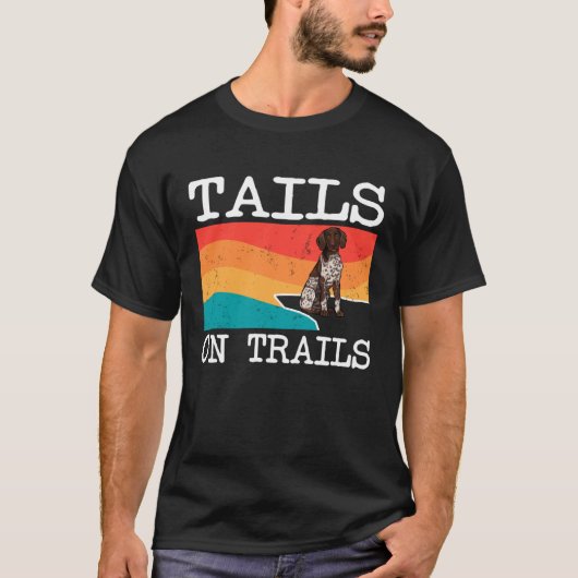 T-shirt Tails Sur Les Sentiers Allemand Pointer Pointer Ch (Devant)