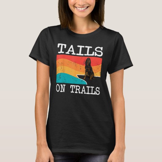 T-shirt Tails Sur Les Sentiers Gordon Setter Chien Drôle R (Devant)