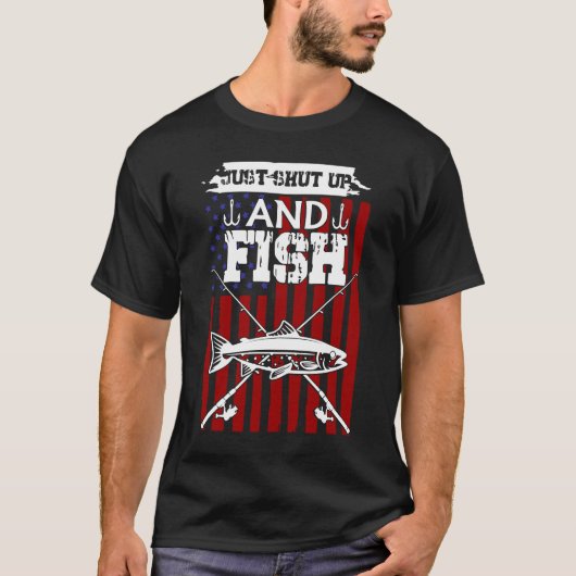 T-shirt Tais-toi et pêche (Devant)
