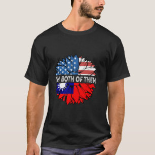 T-shirt Taïwan Drapeau tournesol USA Je suis tous les deux