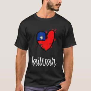 T-shirt Taïwan Ligne de Coeur Cool Asie Chinois Taïwanais